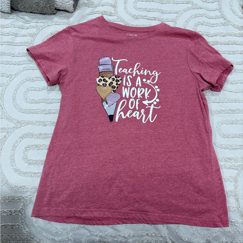 SHEIN Pink Boxy Short Sleeve Tee